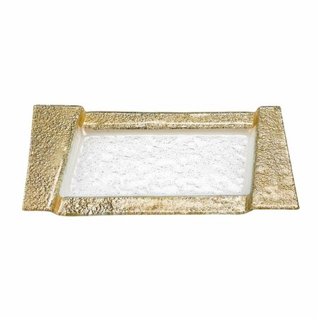 TARIFA 13 in. Handcrafted Gold Snack or Vanity Tray TA3094473